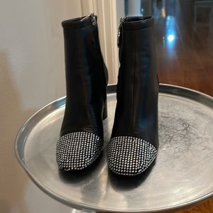 Rebecca minkoff black boots with Crystal fronts! Size 6.5